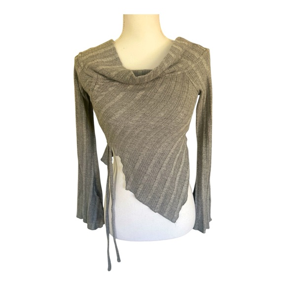 Edikted Alona Asymmetric Fold Over Knit Top Size small - Picture 2 of 5